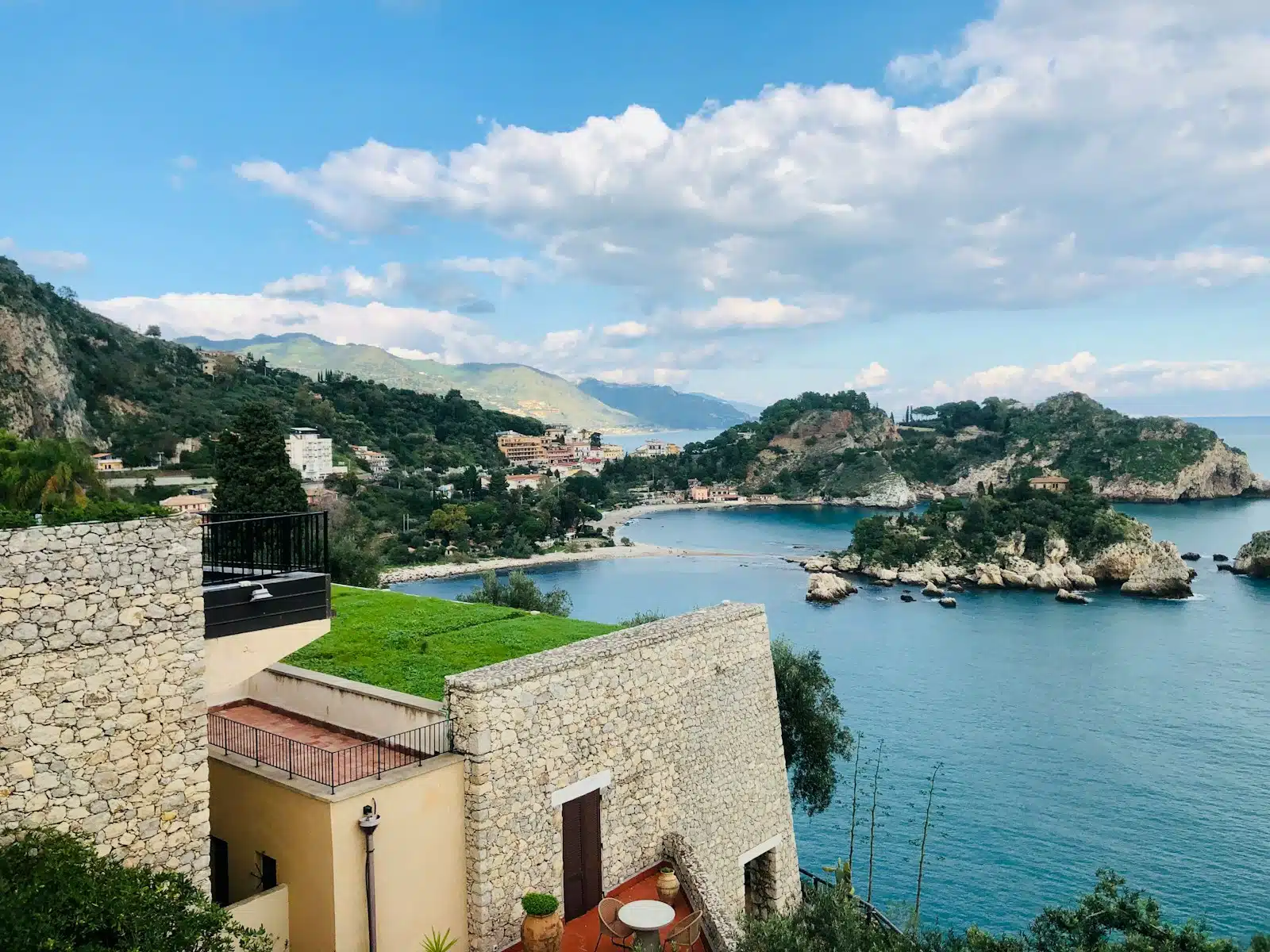 a view of a body of water from a hill